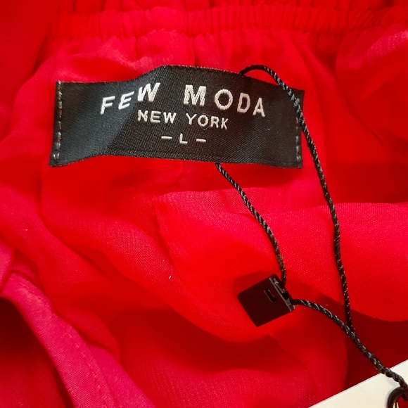 Few Moda New York Red Evening V Neck Midi Dress - Picture 10 of 11